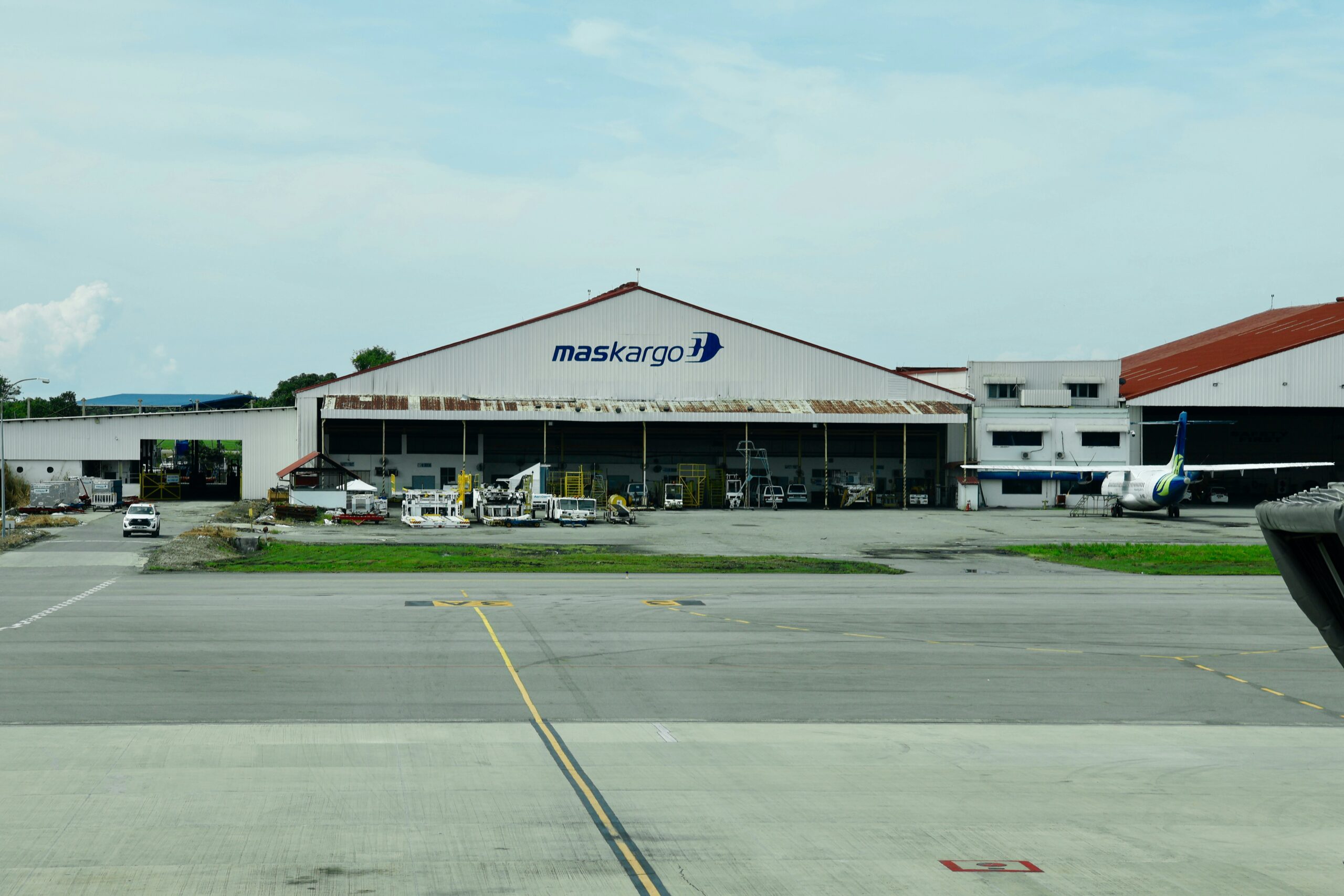 Aircraft in maintenance hangar — fixed costs like MRO drain airline cash regardless of load factor